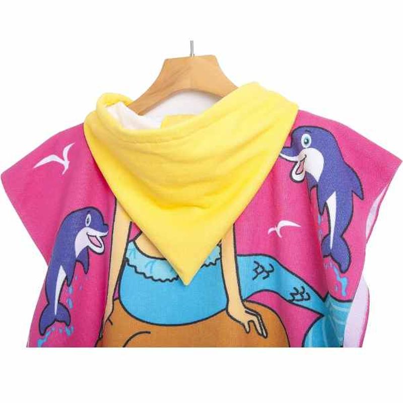 Jucarii, Copii si Bebe - Igiena si ingrijire - Baia bebelusului - Prosoape si halate de baie copii - Prosop de Baie Mercaton, Pentru Copii, Tip Halat, din Microfibra, Model cu Sirena, 250 g/m², 58 x 57 cm - Infinity.ro