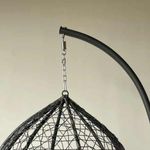 Casa si Gradina - Gradina si terasa - Balansoare si hamace - Hamace si suporturi - Leagan Mercaton, Tip Cuib cu Fotoliu Suspendat, Cadru Metalic, Maxim 130 Kg, 2 Perne, Rezistent UV, Negru - Infinity.ro