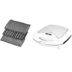 Electronice si Electrocasnice - Electrocasnice bucatarie - Preparare paine - Sandwich-maker - Sandwich-maker ECG S 399 3in1, alb, 700W, 3 tipuri de placi detasabile - Infinity.ro