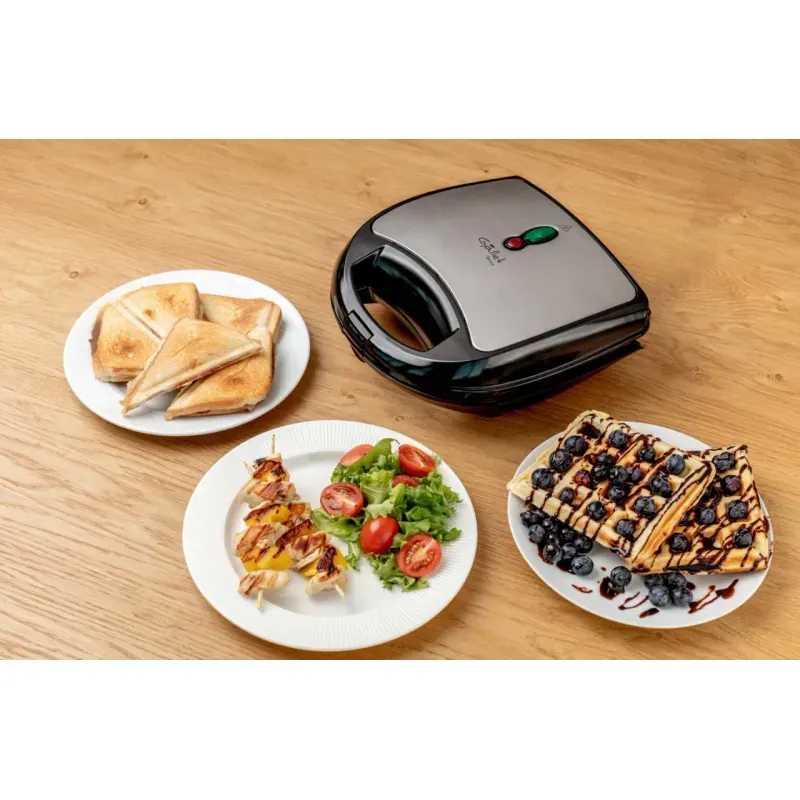 Electronice si Electrocasnice - Electrocasnice bucatarie - Preparare paine - Sandwich-maker - Sandwich-maker 4 in 1 Gallet Torcy CRO 616, 700W, 4 tipuri de placi detasabile - Infinity.ro