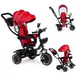 Jucarii, Copii si Bebe - Jucarii si jocuri - Jucarii de exterior - Triciclete - Tricicleta Multifunctionala pentru Copii 1-5 ani, Scaun rotativ 360°, Roti EVA, Control parental, Parasolar, Ecotoys - Infinity.ro