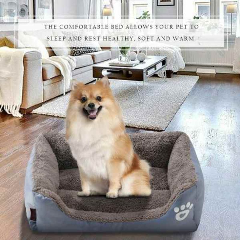 Petshop - Accesorii petshop - Culcusuri si custi - Culcusuri si saltele - Patut Mercaton pentru Caini, Imblanit, Anti-Aderent, Calduros si Moale, Marimea L, 65 x 50 x 16 cm. Gri - Infinity.ro