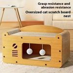 Petshop - Accesorii petshop - Culcusuri si custi - Culcusuri si saltele - Calcus Mercaton pentru Pisicute cu Centru de Joaca si Spatiu de Zgariat, Materiale Ecologice, 56x30x30 cm, Maro - Infinity.ro