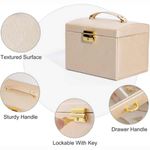 Fashion, accesorii si bijuterii - Femei - Bijuterii femei - Cutii bijuterii - Cutie de Bijuterii Mercaton din Piele Ecologica, tip Valiza cu 3 Compartimente, Roz - Infinity.ro