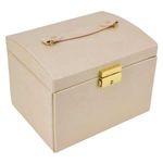 Fashion, accesorii si bijuterii - Femei - Bijuterii femei - Cutii bijuterii - Cutie de Bijuterii Mercaton din Piele Ecologica, tip Valiza cu 3 Compartimente, Roz - Infinity.ro