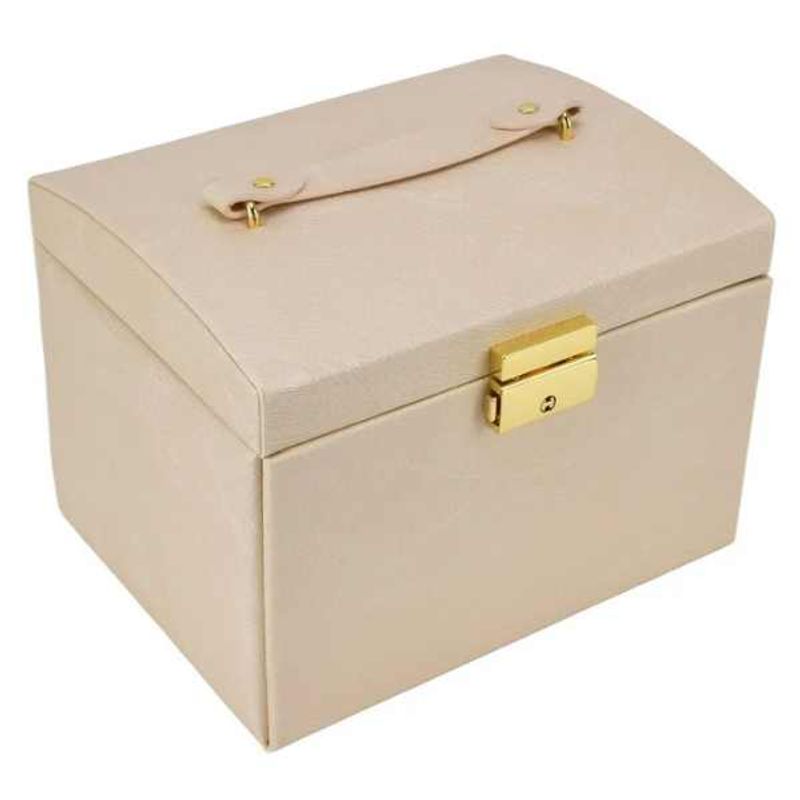 Fashion, accesorii si bijuterii - Femei - Bijuterii femei - Cutii bijuterii - Cutie de Bijuterii Mercaton din Piele Ecologica, tip Valiza cu 3 Compartimente, Roz - Infinity.ro