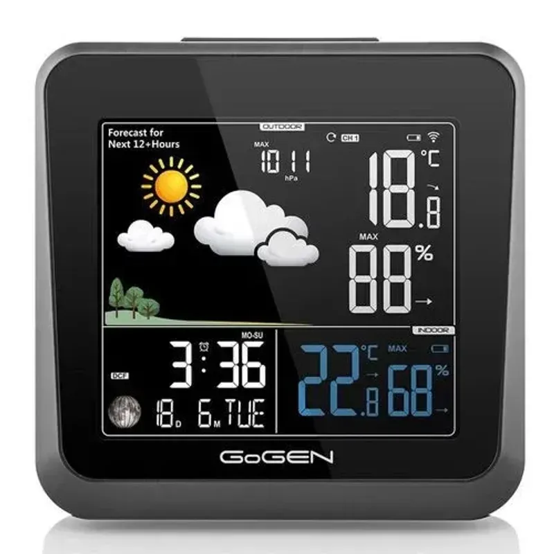 TV, Audio-Video si Foto - Optica, astronomie si metrologie - Meteorologie - Statii meteorologice - Statie meteo interior-exterior GoGEN ME 3236, senzor extern fara fir, LCD color - Infinity.ro
