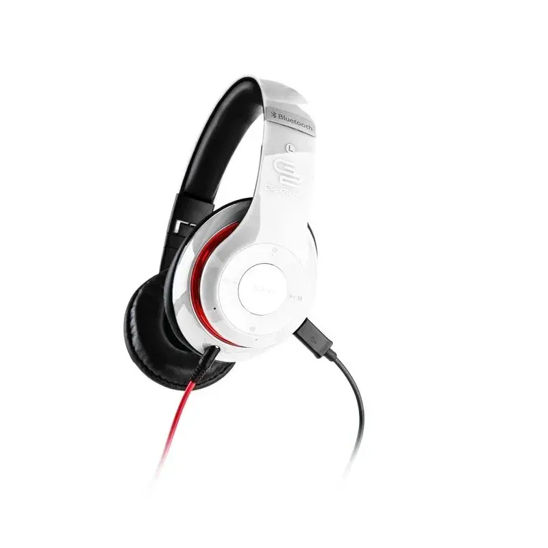 TV, Audio-Video si Foto - Portabile audio - Casti audio - Casti audio fara fir GoGEN HBTM 41WR, Bluetooth, radioFM incorporat, microfon, alb cu rosu - Infinity.ro