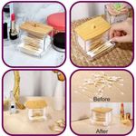 Casa si Gradina - Sanitare - Suporturi si accesorii baie - Suporturi baie - Set 2 Piese din Bambus, Cutie Depozitare Betisoare de Ureche si Sapuniera Anti-Derapanta cu Drenaj Apa, Maro - Infinity.ro