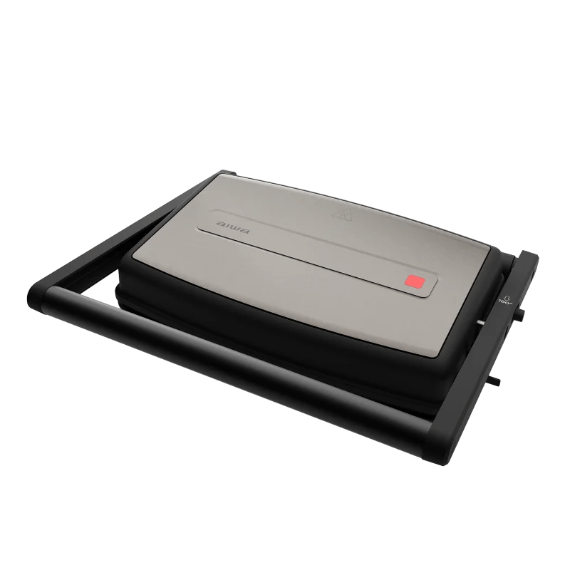 Electronice si Electrocasnice - Electrocasnice bucatarie - Aparate de gatit & desert - Gratare electrice - Gratar electric AIWA ASM-1500G, 1500W, deschidere 180°, maner termorezistent, Maro - Infinity.ro