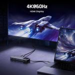 PC, gaming si accesorii - Retelistica - Hub-uri - Hub USB-C UGREEN UNO, 10Gbps, HDMI 4K@60Hz, Afisaj LED Inteligent, 2xUSB-A, 2xUSB-C, PD 100 W, Compatibiliate Universala - Infinity.ro