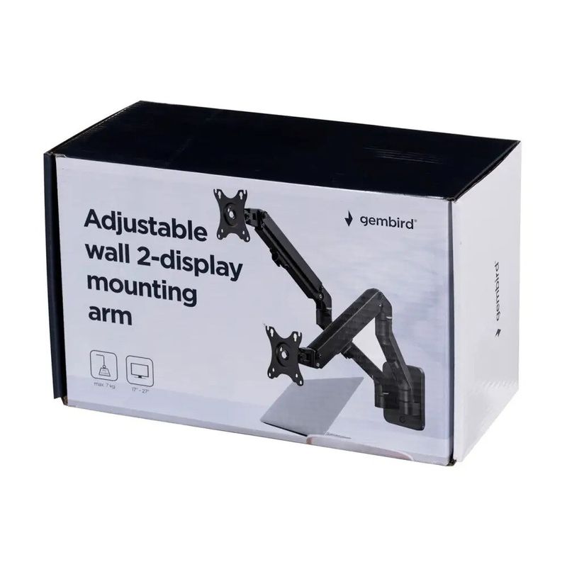 TV, Audio-Video si Foto - Accesorii TV si audio - Suporturi TV - Suport monitor Gembird MA-WA2-01, 17-27inch, Negru - Infinity.ro