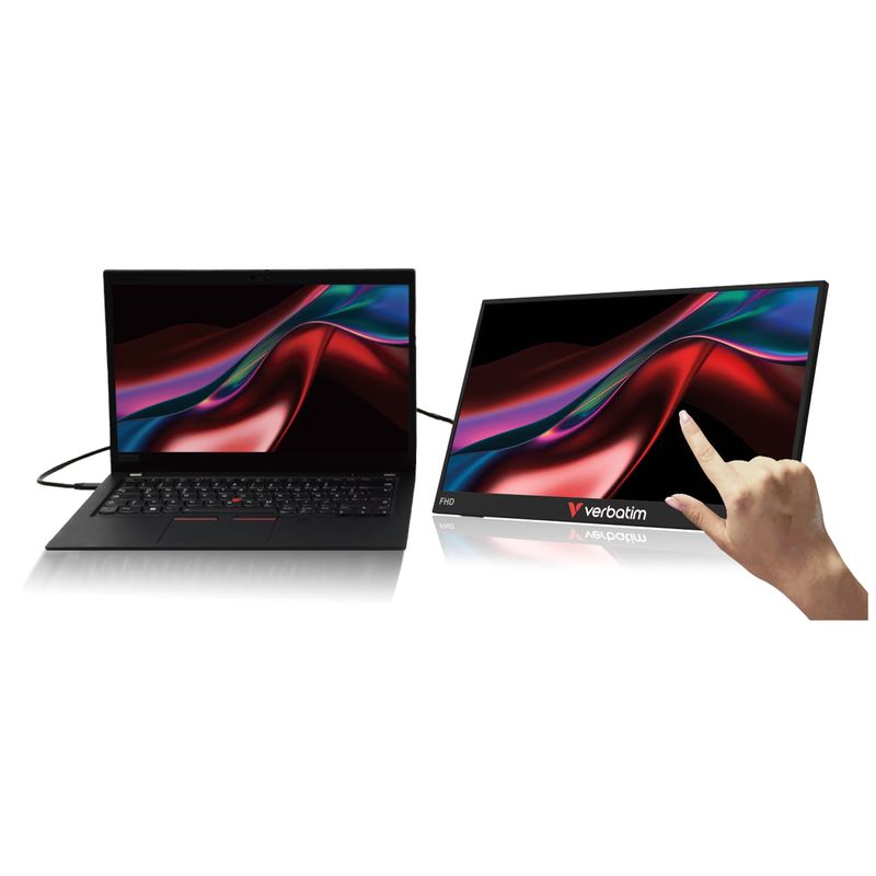 PC, gaming si accesorii - Desktop PC & monitoare - Monitoare - Monitor portabil Verbatim 14", LightFHD 1920x1080, IPS, USB-C, Mini HDMI, carcasa plastic - Infinity.ro