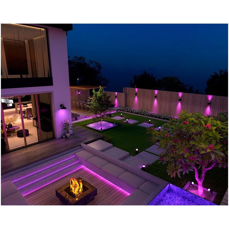 Casa si Gradina - Corpuri si surse de iluminat - Benzi LED - Banda LED inteligenta pentru gradina Calex Smart, 5m RGB + alb cald, 15W, IP44, Multicolor, Clasa Energetica F - Infinity.ro