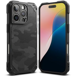 Husa pentru iPhone 16 Pro, H79, Policarbonat, Camo Black