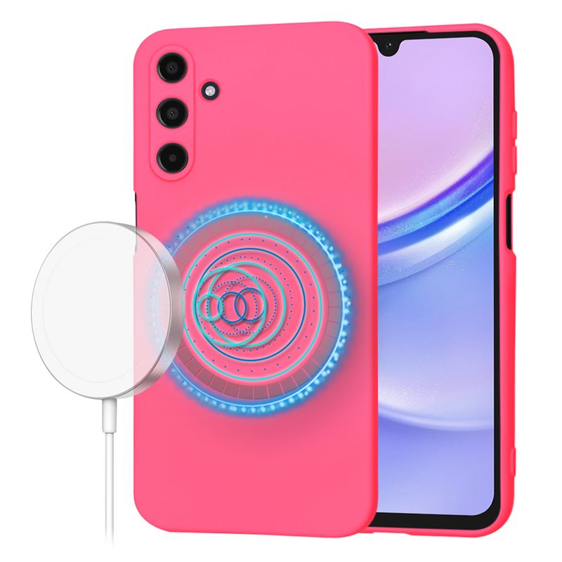 Laptop, Telefoane si Tablete - Telefoane mobile si accesorii - Accesorii Telefoane - Huse telefoane - Husa pentru Samsung Galaxy A15 4G/A15 5G, V46, Panza, Hot Pink - Infinity.ro