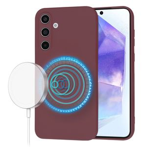 Husa pentru Samsung Galaxy A55 5G, V41, Panza, Plum Red