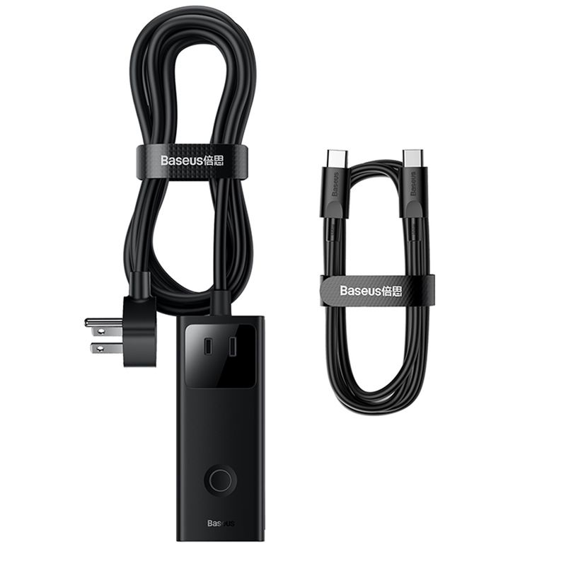 Laptop, Telefoane si Tablete - Telefoane mobile si accesorii - Accesorii Telefoane - Incarcatoare telefoane - Incarcator 3xAC, 2xUSB, 2x Type-C, 65W, Cablu 100W, P82, Policarbonat, Baseus PSLA020101, P82, Policarbonat, Black - Infinity.ro