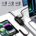 Laptop, Telefoane si Tablete - Telefoane mobile si accesorii - Accesorii Telefoane - Incarcatoare telefoane - Incarcator 3xAC, 2xUSB, 2x Type-C, 65W, Cablu 100W, P82, Policarbonat, Baseus PSLA020101, P82, Policarbonat, Black - Infinity.ro