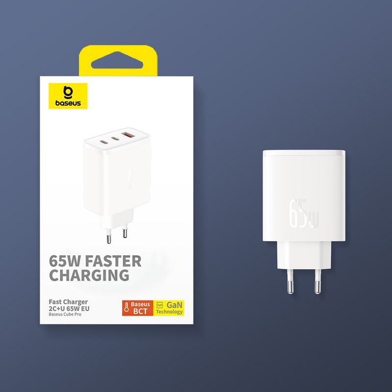 Laptop, Telefoane si Tablete - Telefoane mobile si accesorii - Accesorii Telefoane - Incarcatoare telefoane - Incarcator Rapid USB, Type-C, 65W, P68, Policarbonat, Baseus Cube Pro P10152301213 00, P68, Policarbonat, White - Infinity.ro