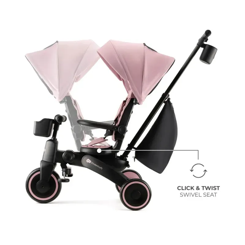 Jucarii, Copii si Bebe - Jucarii si jocuri - Jucarii de exterior - Triciclete - Tricicleta Kinderkraft Jazz 2, Pink - Infinity.ro