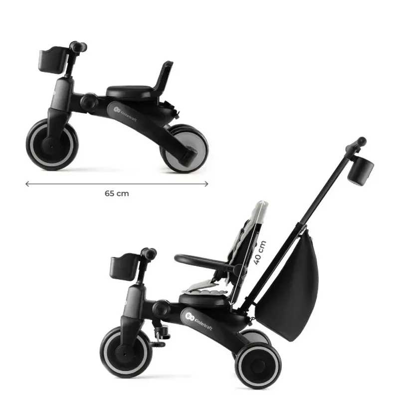 Jucarii, Copii si Bebe - Jucarii si jocuri - Jucarii de exterior - Triciclete - Tricicleta Kinderkraft Jazz 2, Grey - Infinity.ro