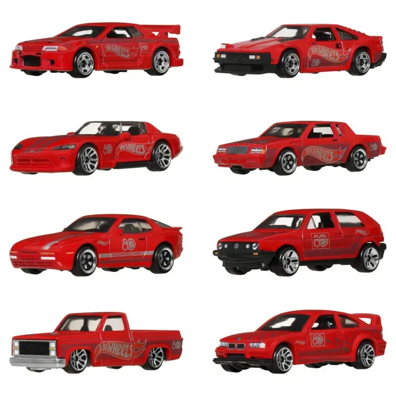 Jucarii, Copii si Bebe - Jucarii si jocuri - Vehicule si jucarii cu telecomanda - Masinute - Hot Wheels Silver Series Aniversarea A 80 De Ani Set 8 Masinute Metalice Scara 1 La 64 - Infinity.ro