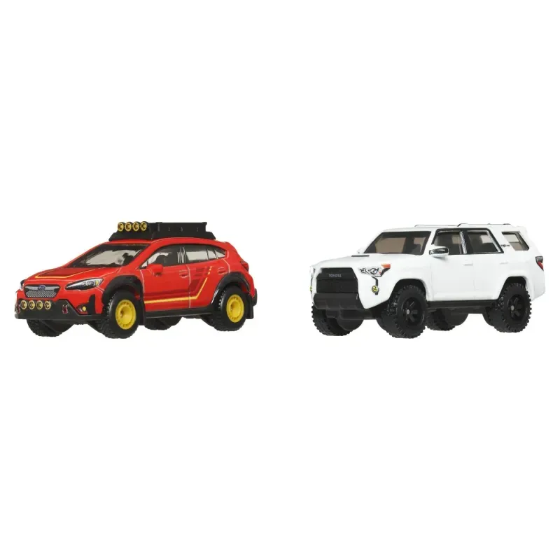 Jucarii, Copii si Bebe - Jucarii si jocuri - Vehicule si jucarii cu telecomanda - Masinute - Hot Wheels Premium Set 2 Masinute Metalice Subaru Crosstrek Si Toyota 4runner  2018 Scara 1 La 64 - Infinity.ro