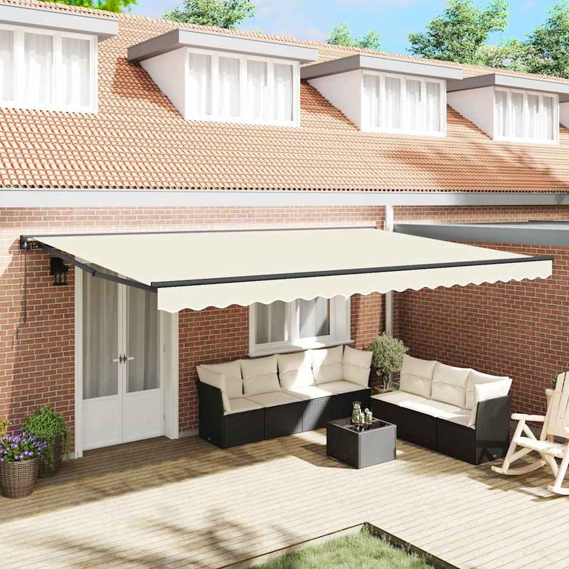 Casa si Gradina - Gradina si terasa - Umbrele si pavilioane - Pavilioane - Cortina Retractabila Manual Crem 500x300 cm tesatura - Infinity.ro