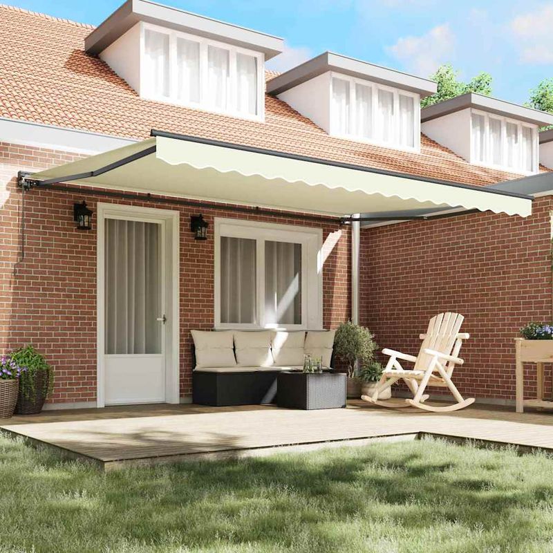 Casa si Gradina - Gradina si terasa - Umbrele si pavilioane - Pavilioane - Cortina Retractabila Manual Crem 450x300 cm tesatura - Infinity.ro