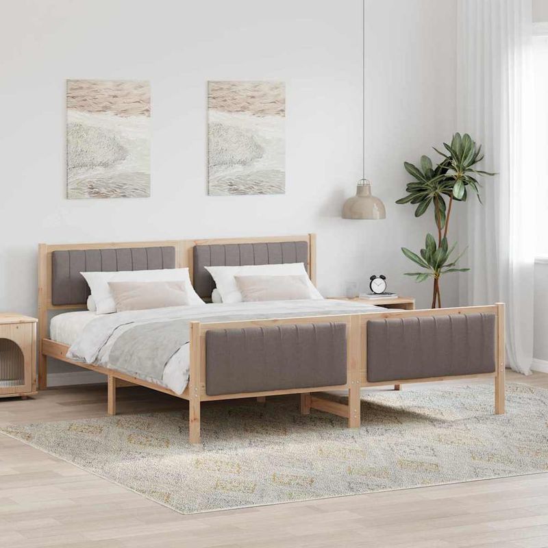 Casa si Gradina - Mobilier - Paturi si accesorii - Paturi - Cadru de pat Maroniu si taupe 180 x 200 cm Lemn masiv de pin - Infinity.ro