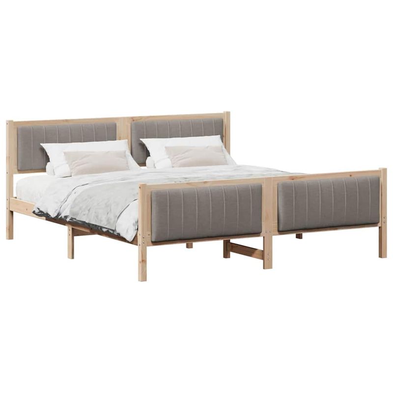 Casa si Gradina - Mobilier - Paturi si accesorii - Paturi - Cadru de pat Maroniu si taupe 180 x 200 cm Lemn masiv de pin - Infinity.ro