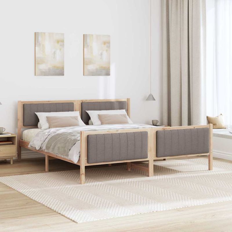 Casa si Gradina - Mobilier - Paturi si accesorii - Paturi - Cadru de pat Maroniu si taupe 180 x 200 cm Lemn masiv de pin - Infinity.ro