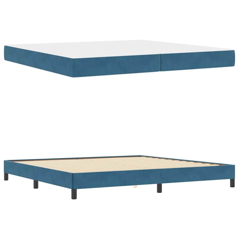 Casa si Gradina - Mobilier - Paturi si accesorii - Paturi - Pat boxspring cu saltea Albastru inchis 200 x 210 cm Catifea - Infinity.ro