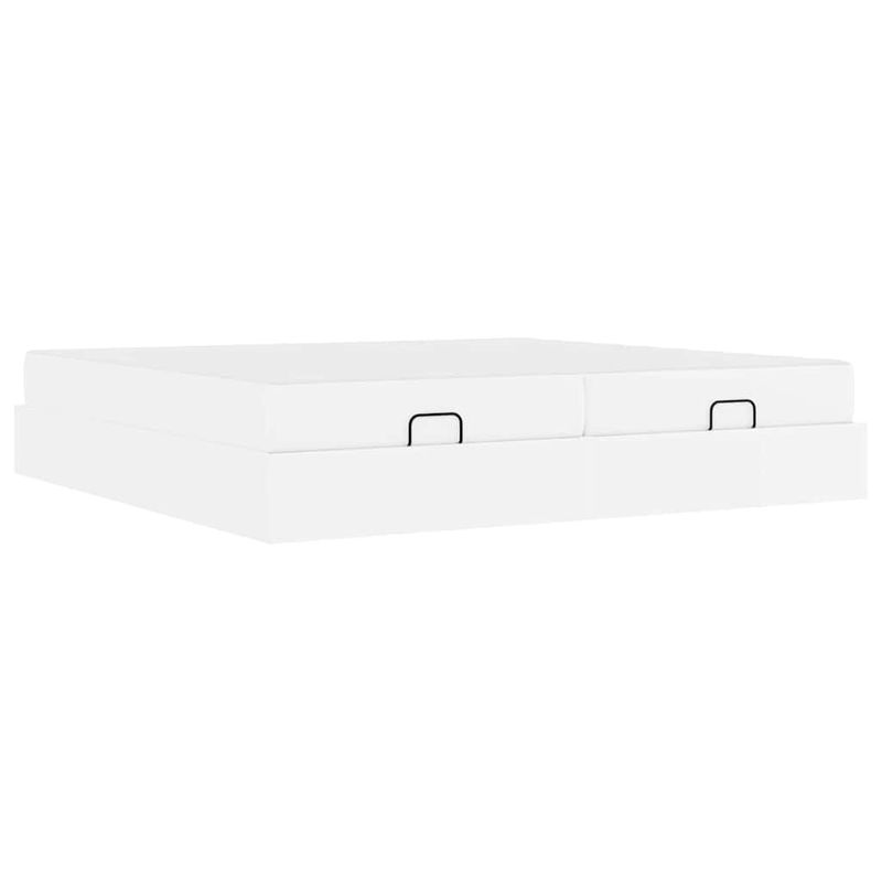 Casa si Gradina - Mobilier - Paturi si accesorii - Paturi - Cadru de pat cu saltea Alb pur 200 x 200 cm Piele artificiala - Infinity.ro