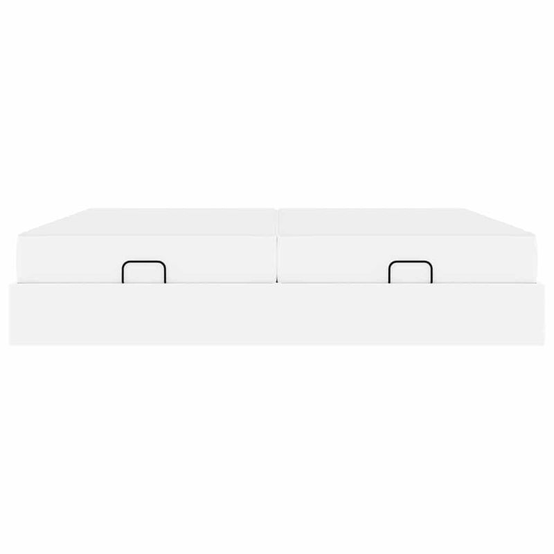 Casa si Gradina - Mobilier - Paturi si accesorii - Paturi - Cadru de pat cu saltea Alb pur 200 x 200 cm Piele artificiala - Infinity.ro