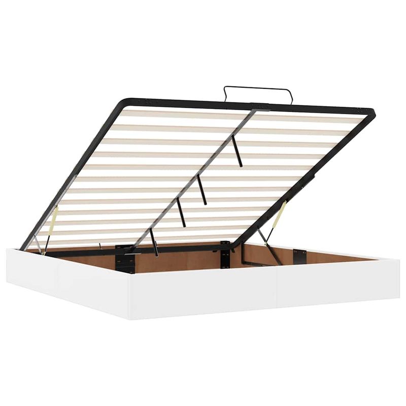 Casa si Gradina - Mobilier - Paturi si accesorii - Paturi - Cadru de pat cu saltea Alb pur 200 x 200 cm Piele artificiala - Infinity.ro