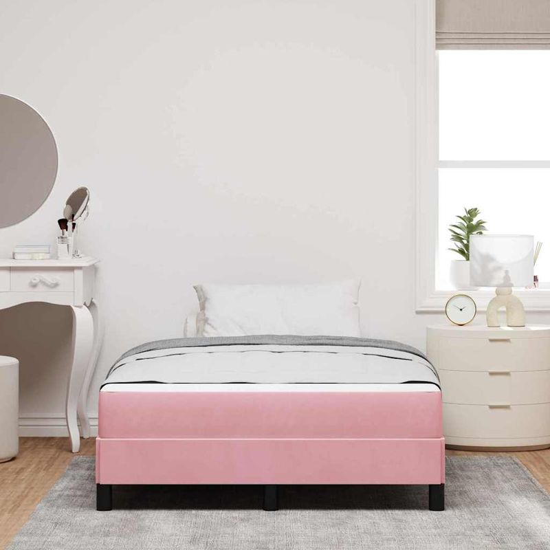 Casa si Gradina - Mobilier - Paturi si accesorii - Paturi - Pat boxspring cu saltea cu saltea Roz 120 x 210 cm Catifea - Infinity.ro