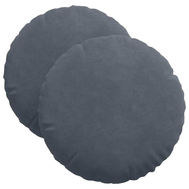 Casa si Gradina - Textile si covoare - Perne si pilote - Perne decorative - Perne de Sezut 2 pcs Gri inchis Ø 40 x 13 cm Catifea - Infinity.ro