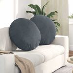 Casa si Gradina - Textile si covoare - Perne si pilote - Perne decorative - Perne de Sezut 2 pcs Gri inchis Ø 40 x 13 cm Catifea - Infinity.ro
