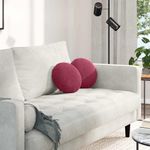 Casa si Gradina - Textile si covoare - Perne si pilote - Perne decorative - Perne de Sezut 2 pcs Rosu Vin Ø 40 x 13 cm Catifea - Infinity.ro