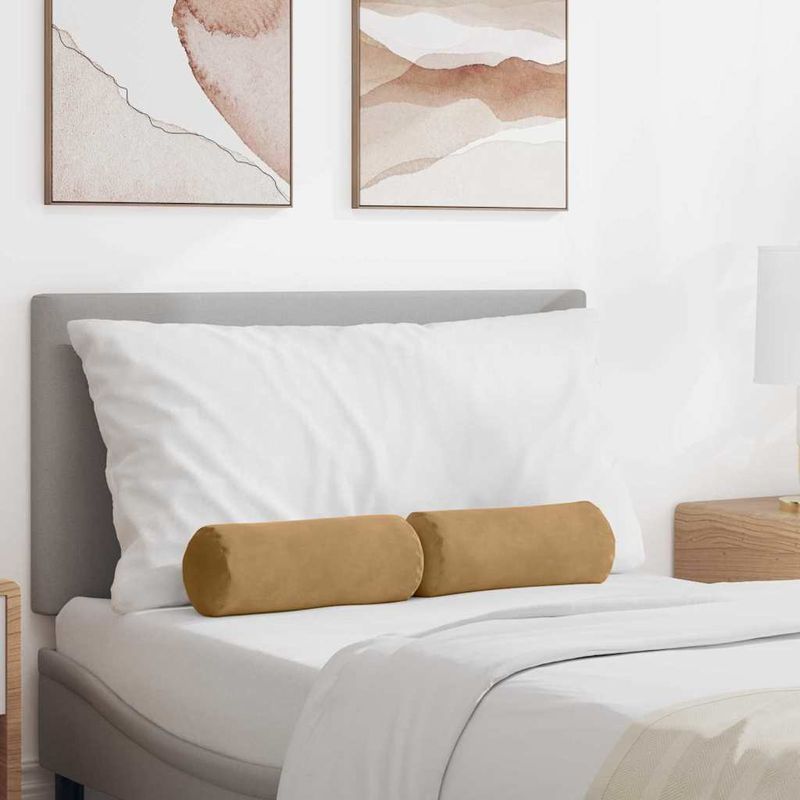 Casa si Gradina - Textile si covoare - Perne si pilote - Perne decorative - Perne Bolster 2 pcs Maro Ø 15 x 40 cm Tesatura din corduroy - Infinity.ro