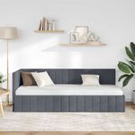 Casa si Gradina - Mobilier - Paturi si accesorii - Paturi - Cadru de pat coltar cu headboard Gri inchis 80 x 200 cm Catifea - Infinity.ro