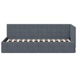 Casa si Gradina - Mobilier - Paturi si accesorii - Paturi - Cadru de pat coltar cu headboard Gri inchis 80 x 200 cm Catifea - Infinity.ro