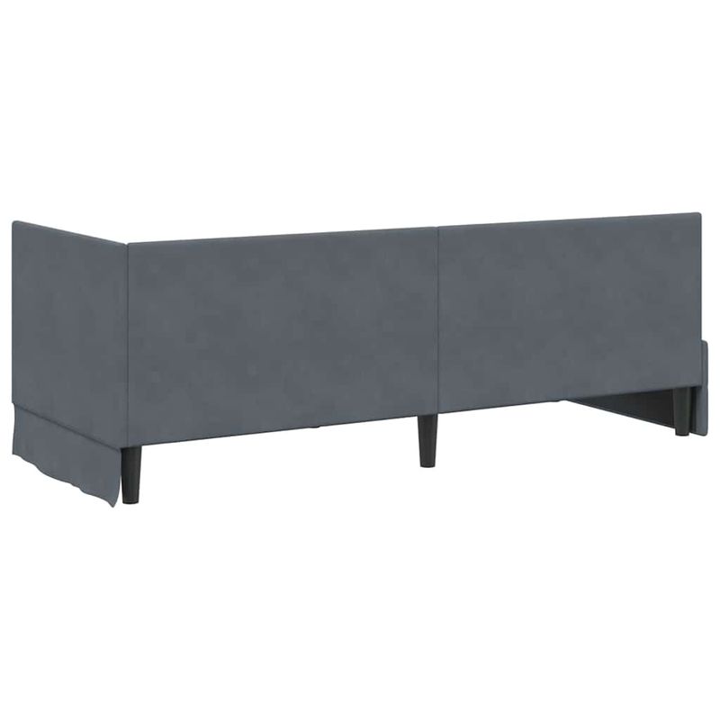 Casa si Gradina - Mobilier - Paturi si accesorii - Paturi - Cadru de pat coltar cu headboard Gri inchis 80 x 200 cm Catifea - Infinity.ro