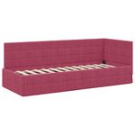 Casa si Gradina - Mobilier - Paturi si accesorii - Paturi - Cadru de pat coltar cu headboard bordo 80 x 200 cm Catifea - Infinity.ro