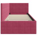 Casa si Gradina - Mobilier - Paturi si accesorii - Paturi - Cadru de pat coltar cu headboard bordo 80 x 200 cm Catifea - Infinity.ro