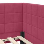 Casa si Gradina - Mobilier - Paturi si accesorii - Paturi - Cadru de pat coltar cu headboard bordo 80 x 200 cm Catifea - Infinity.ro