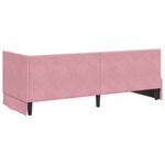 Casa si Gradina - Mobilier - Paturi si accesorii - Paturi - Cadru de pat coltar cu headboard Roz 80 x 200 cm Catifea - Infinity.ro