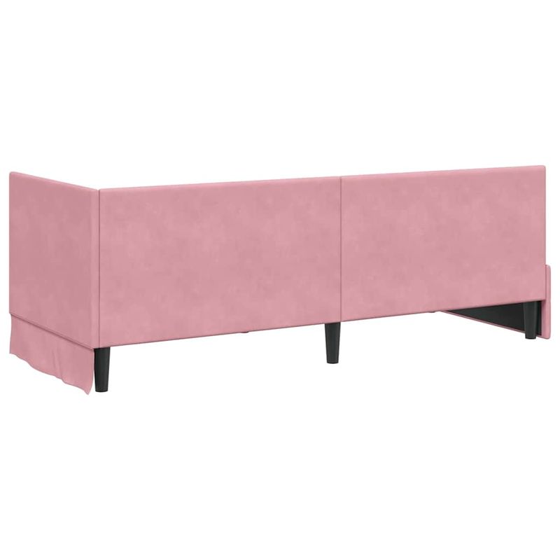 Casa si Gradina - Mobilier - Paturi si accesorii - Paturi - Cadru de pat coltar cu headboard Roz 80 x 200 cm Catifea - Infinity.ro